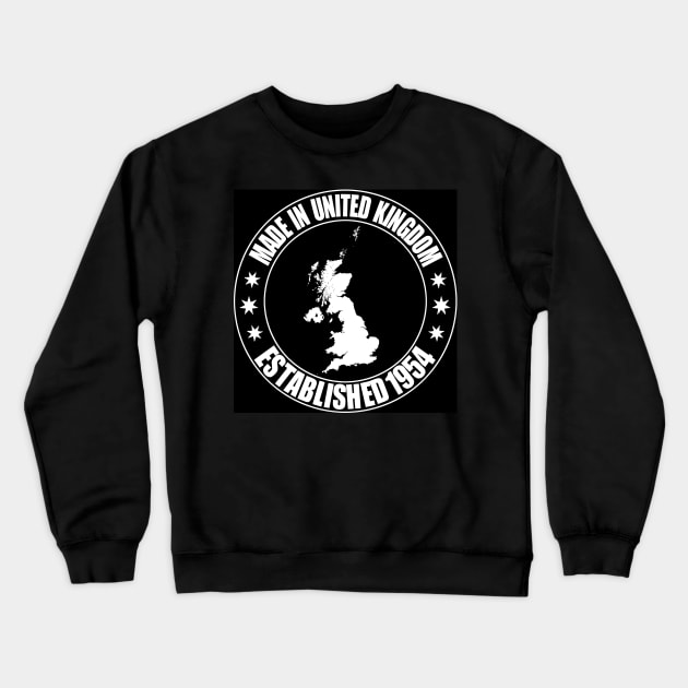 Made in the UK Established 1954 (Black) Crewneck Sweatshirt by PattisonAvePhanatics